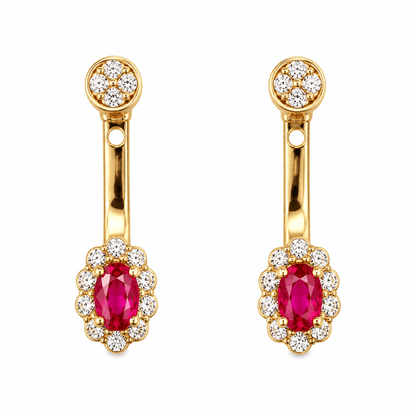 Ruby Under-Over Earrings