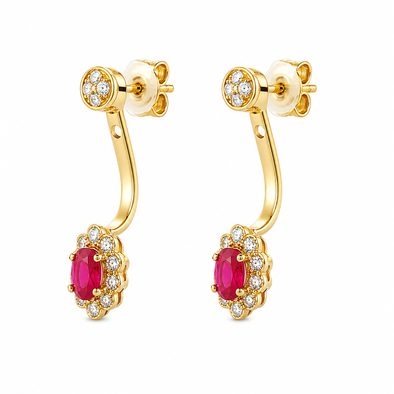 Ruby Under-Over Earrings