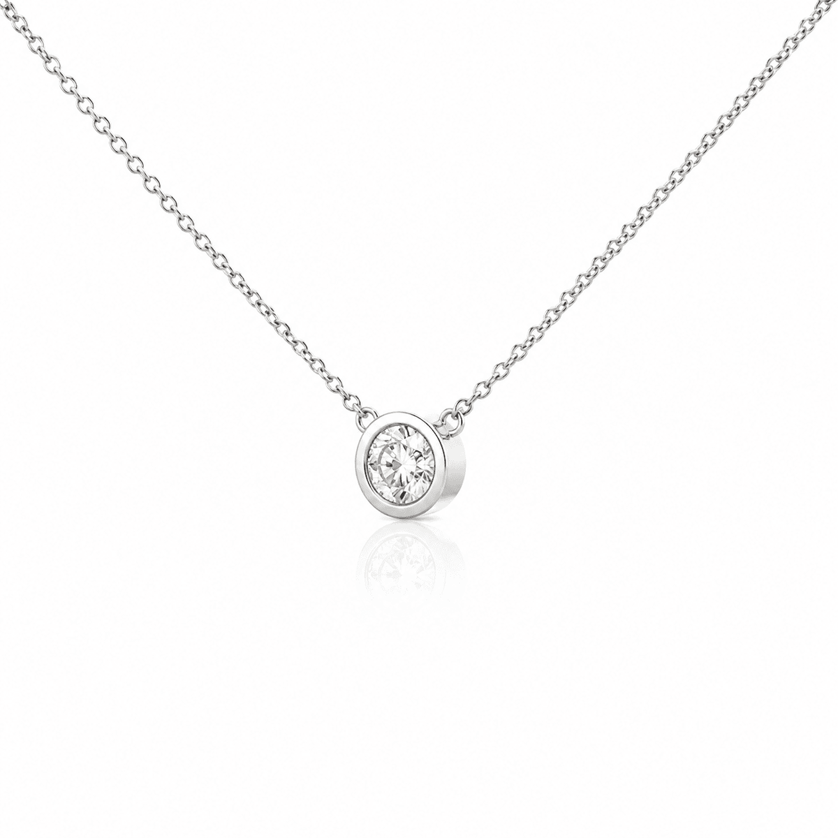 Solitaire Bezel Diamond Necklace