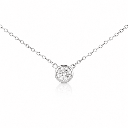 Solitaire Bezel Diamond Necklace