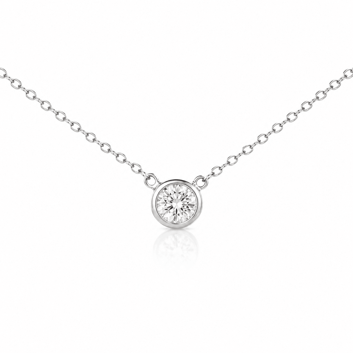 Solitaire Bezel Diamond Necklace