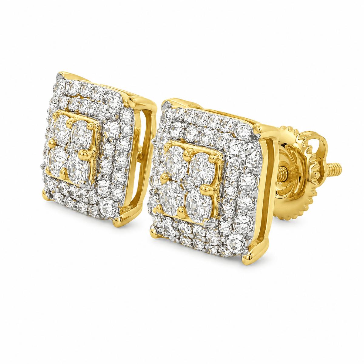 1.05 CT TW. Square Lab-Grown Diamond Men's Earrings