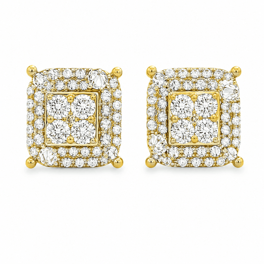Square Lab-Grown Diamond Men's Earrings