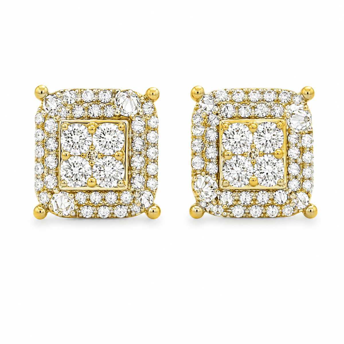 1.05 CT TW. Square Lab-Grown Diamond Men's Earrings