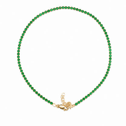 Synthetic Green Emerald Stackable Anklet