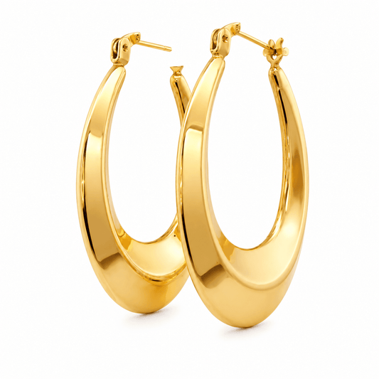 Tapered Oval Hoop Earrings