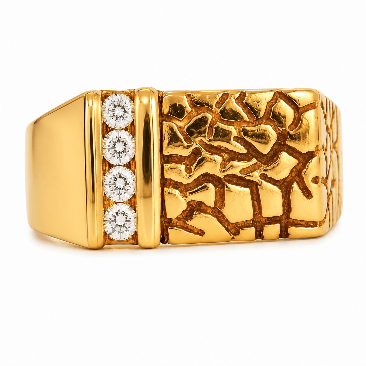 Textured Diamond Men's Fashion Ring