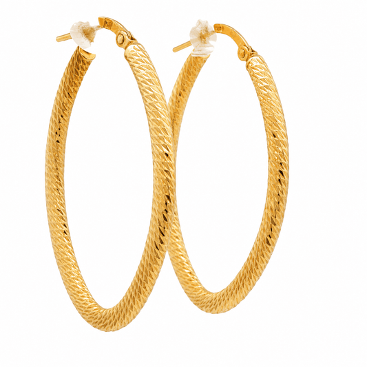 Textured Oval Hoop Earrings