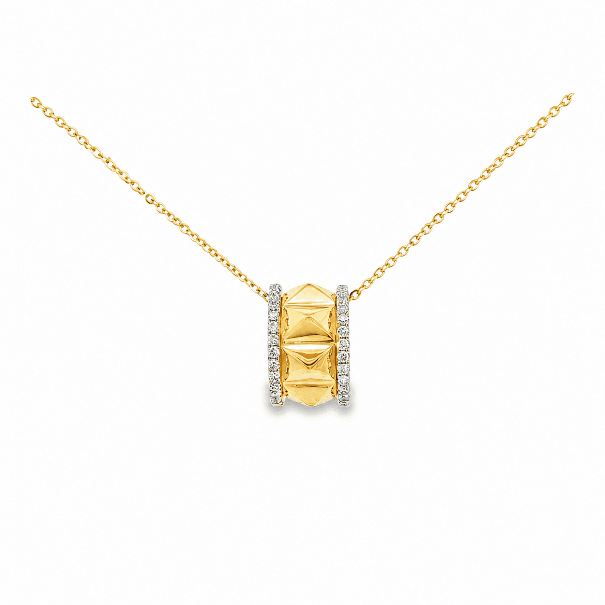 Textured Rolling Diamond Pendant