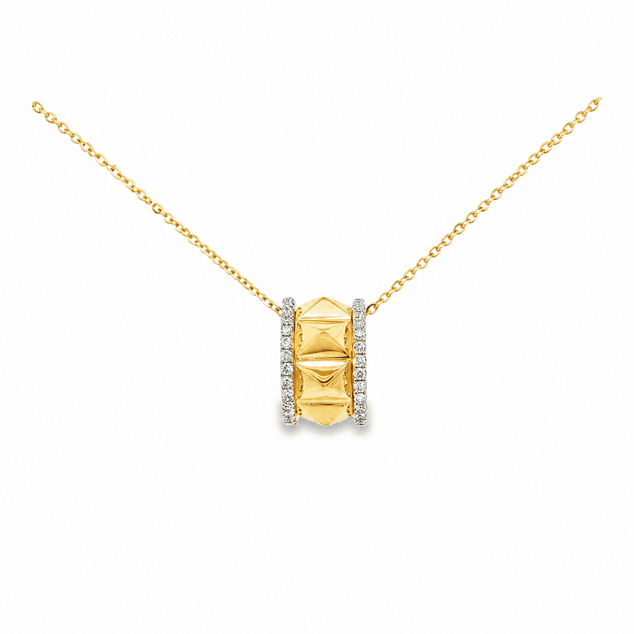 1/5 CT TW. Textured Rolling Diamond Pendant