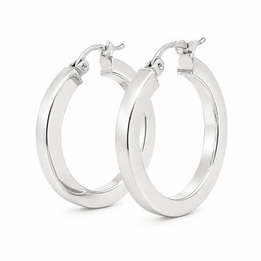 Thick Block Hoop Earrings