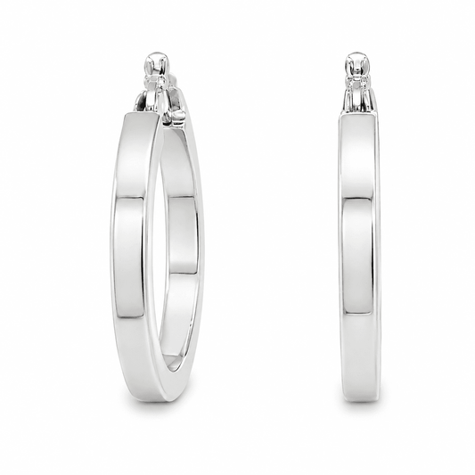 Thick Block Hoop Earrings