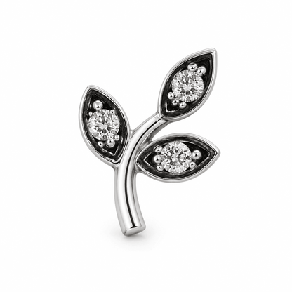 14K Three-Leaf CZ Cartilage Piercing