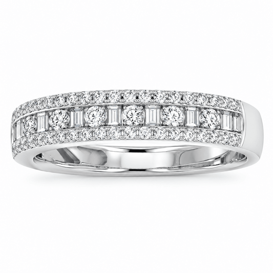 Three-Row Diamond Fashion Band