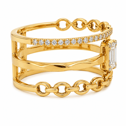 0.27 CTW Open Three-Row Diamond Fashion Ring
