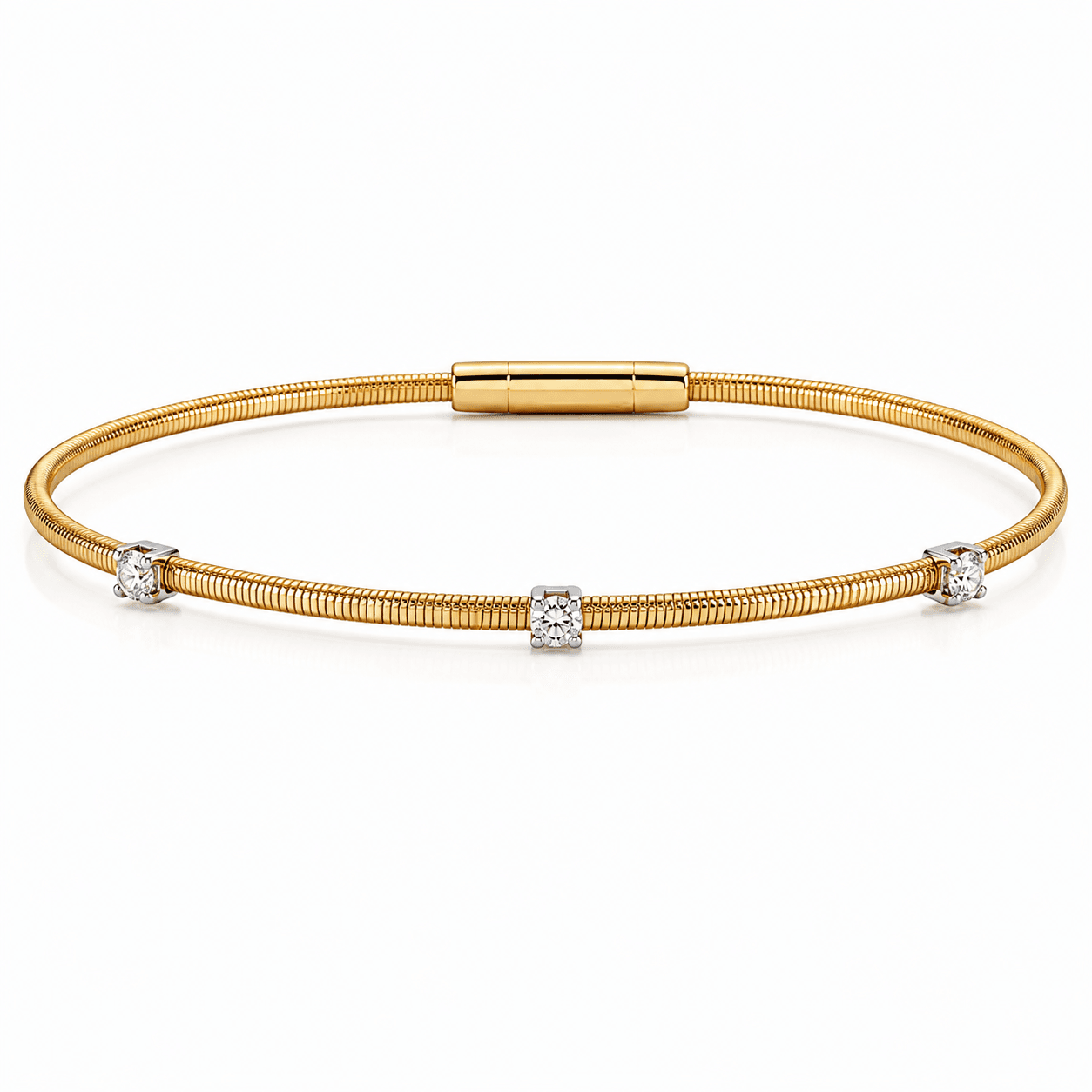 Three-Stone Diamond Bangle