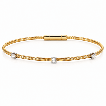 Three-Stone Diamond Bangle