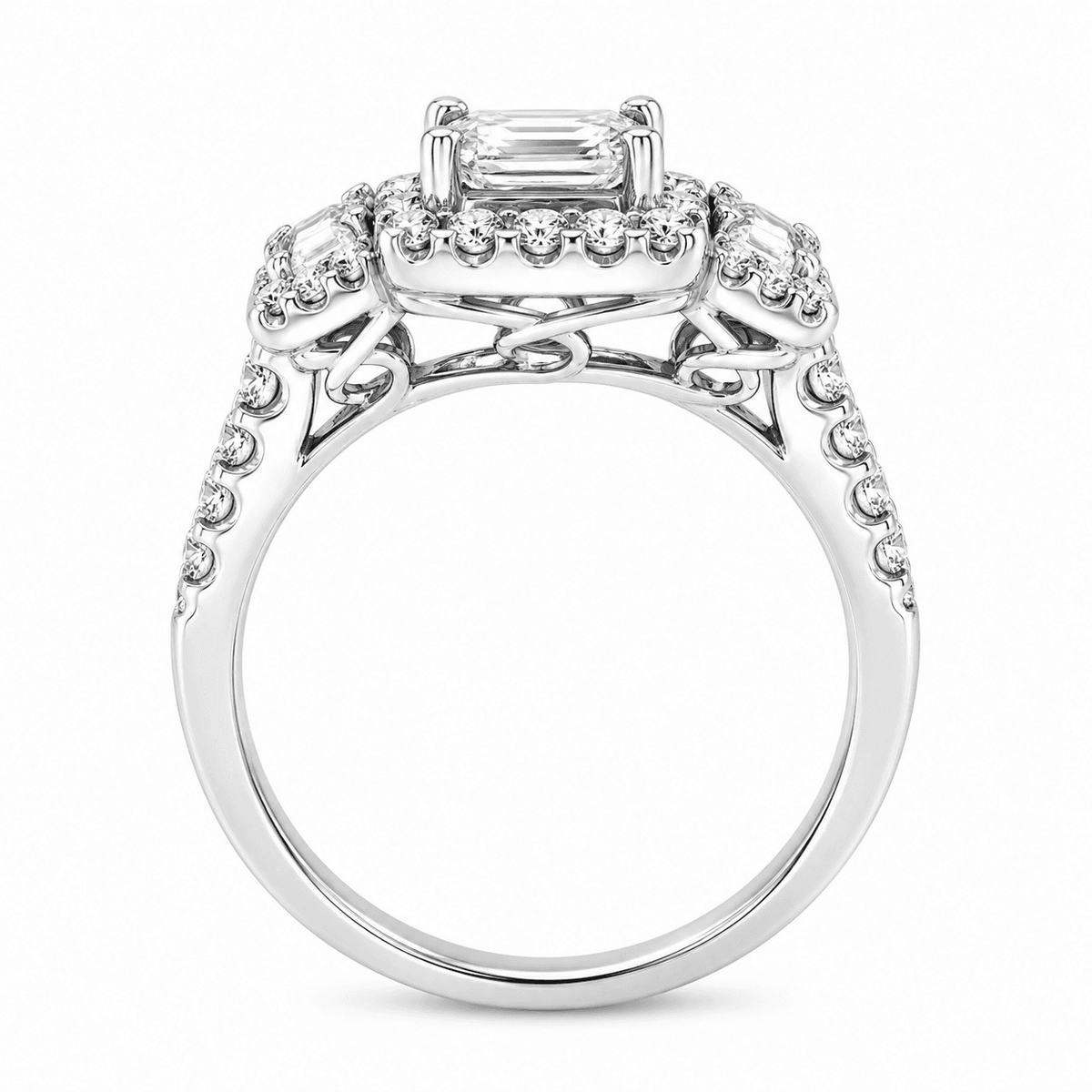 1-6/10 CT TW. Princess Three-Stone Diamond Engagement Ring