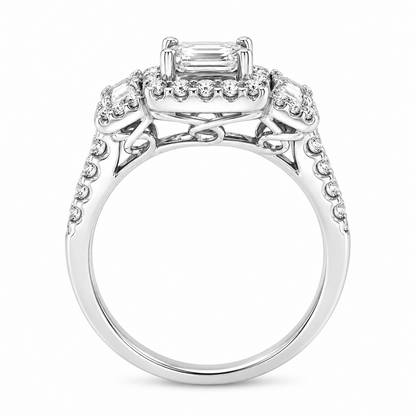 1-6/10 CT TW. Princess Three-Stone Diamond Engagement Ring