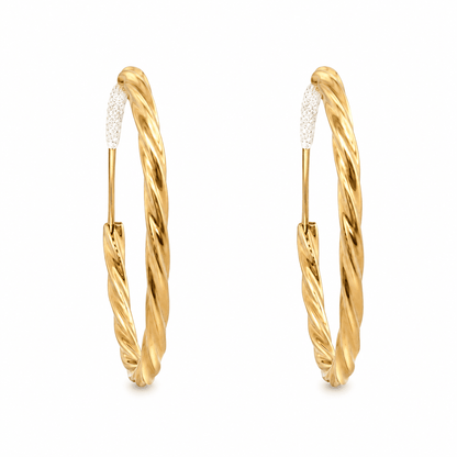 Twisted Continuous Hoop Earrings