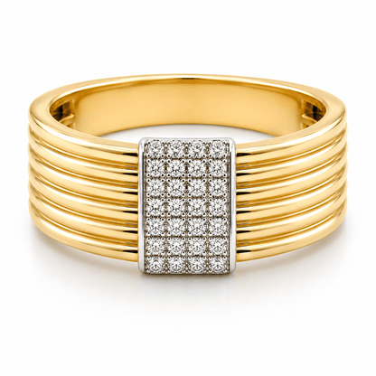 0.15 CTW Pave Two-Toned Coil Diamond Ring