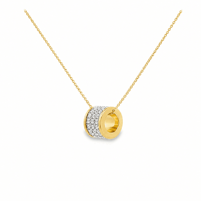 2/5 CT TW. Two-Tone Diamond Rolling Pendant