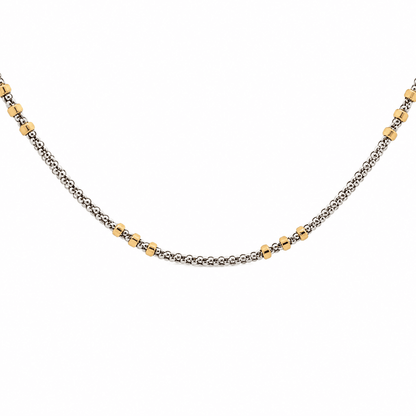 Two-Tone Fancy Link Station Necklace