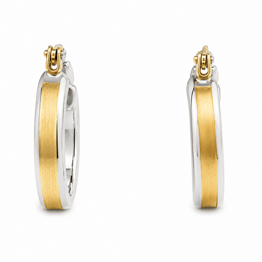 Two-Tone Huggie Earrings