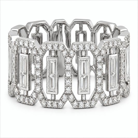 0.36 CTW Vintage Inspired Deco Diamond Band