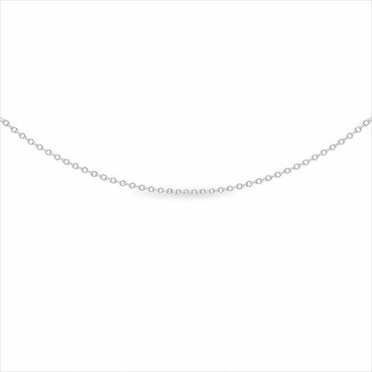 14K White Gold Cable Chain