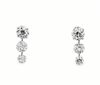14K White Gold Diamond Drop Earrings