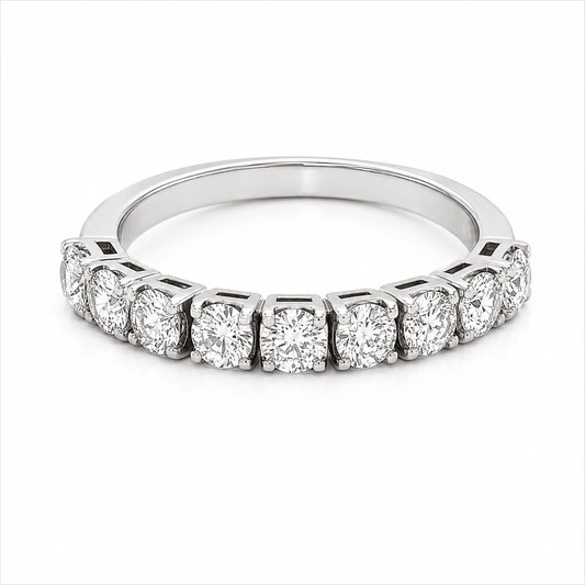 14K White Gold Flexible Diamond Band