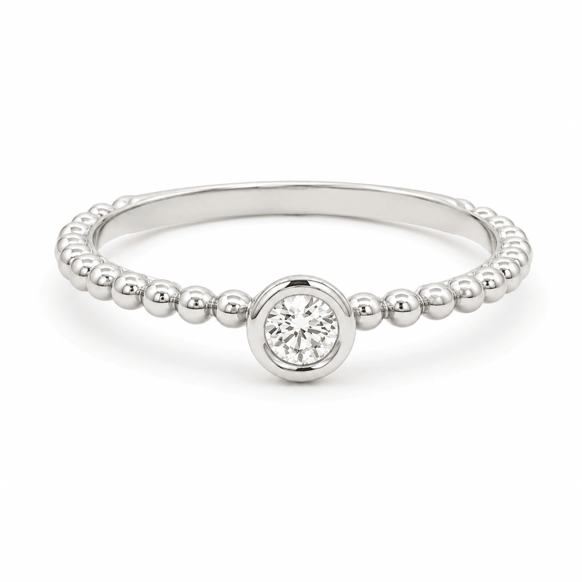 0.10 Forevermark Diamond Bezel Beaded Ring