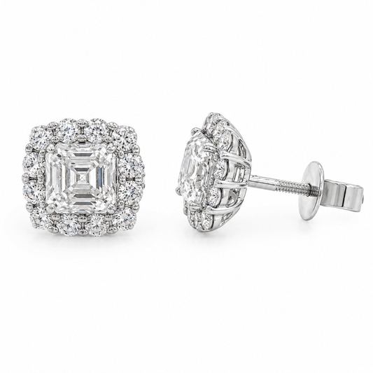 14K White Gold Lab Diamond Stud Earrings