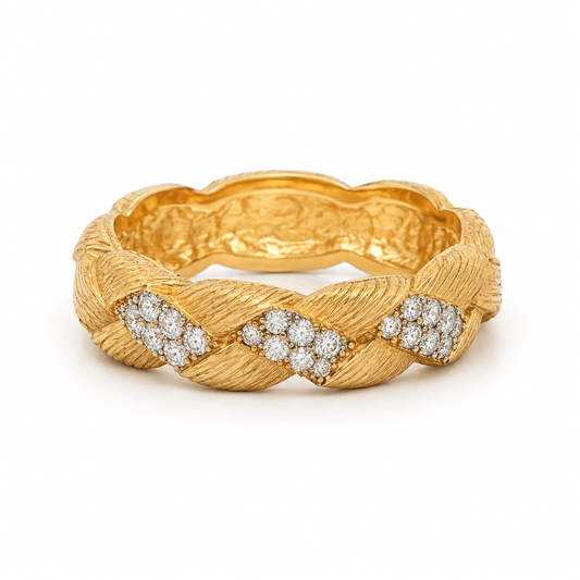 0.12 CTW Woven Texture Diamond Fashion Band