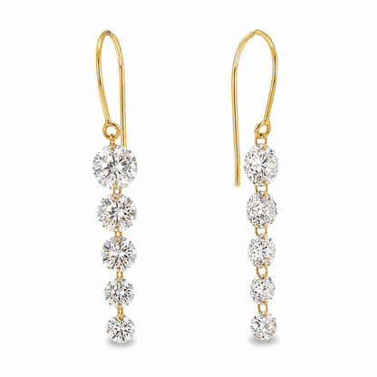14K Yellow Gold Lab-Grown Diamond Drop Earrings