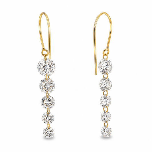 14K Yellow Gold Lab-Grown Diamond Drop Earrings