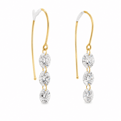14K Yellow Gold Diamond Drop Earrings