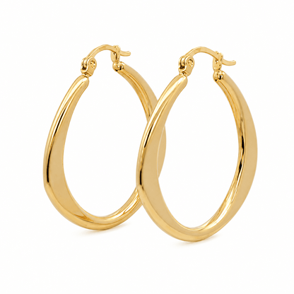 14K Yellow Gold Fancy Hoop Earrings