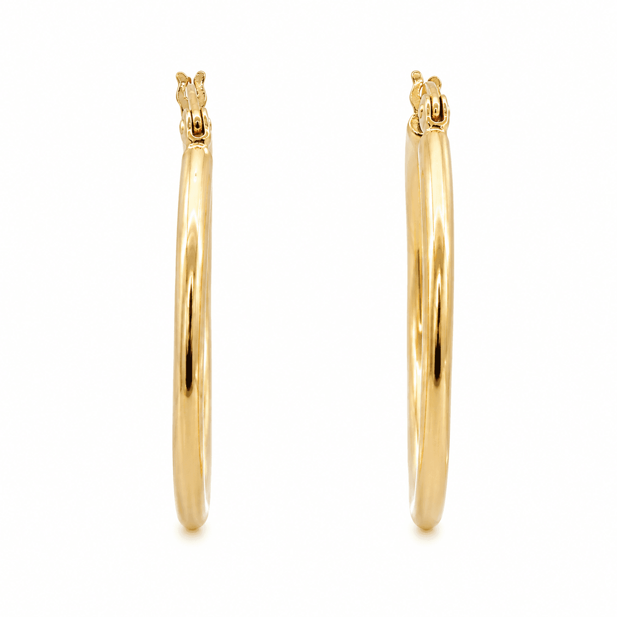 14K Yellow Gold Fancy Hoop Earrings