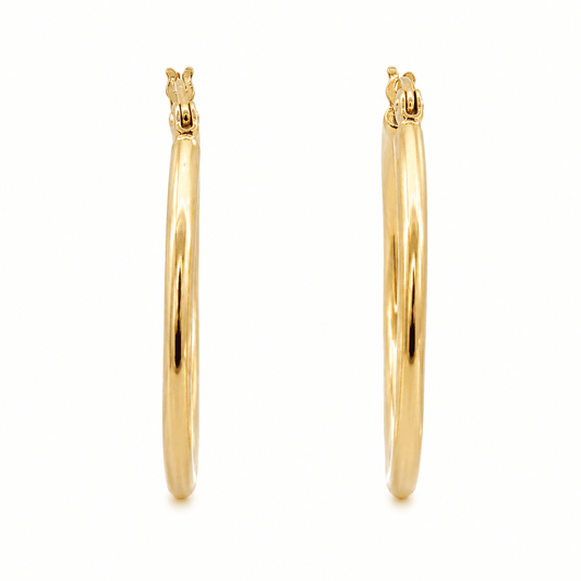 14K Yellow Gold Fancy Hoop Earrings