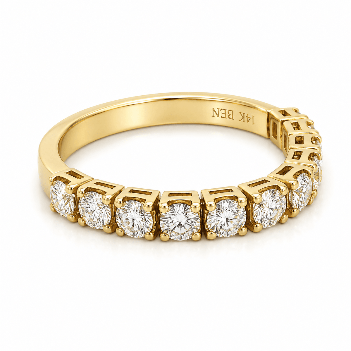 0.70 CT TW.  Yellow Gold Flexible Diamond Band