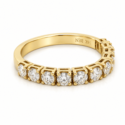 0.70 CT TW.  Yellow Gold Flexible Diamond Band