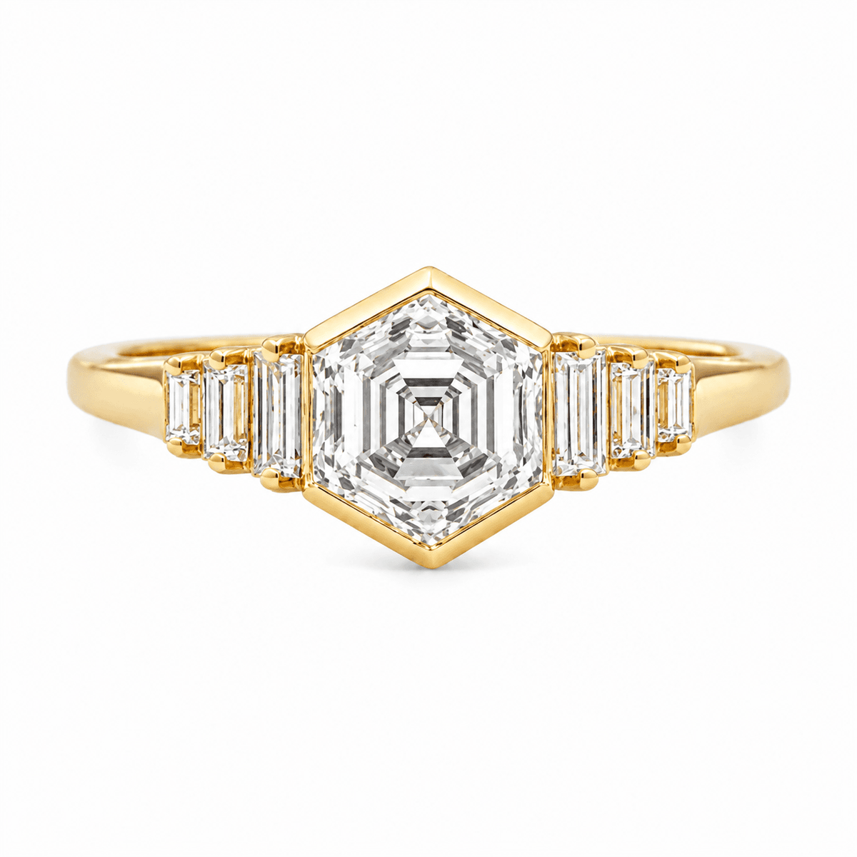 2.31 CTW Hexagon Lab-Grown Diamond Engagement Ring