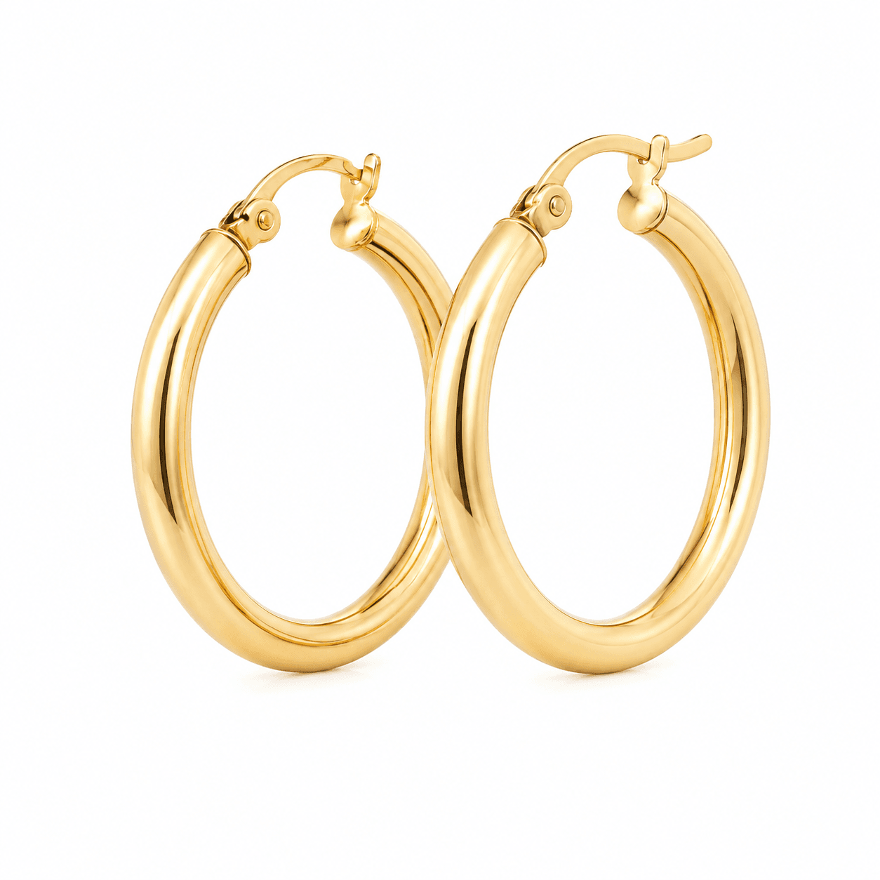 14K Yellow Gold Hoop Earrings