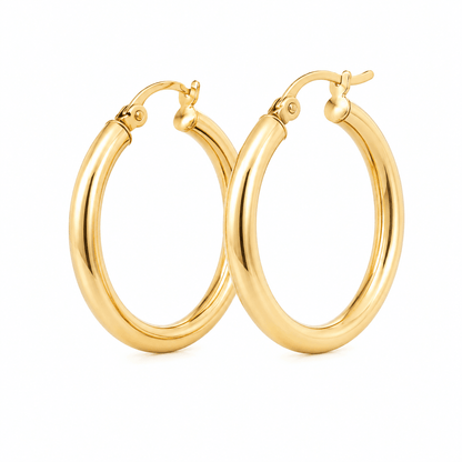 14K Yellow Gold Hoop Earrings