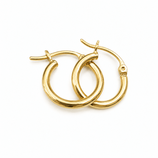 14K Yellow Gold Huggie Earrings