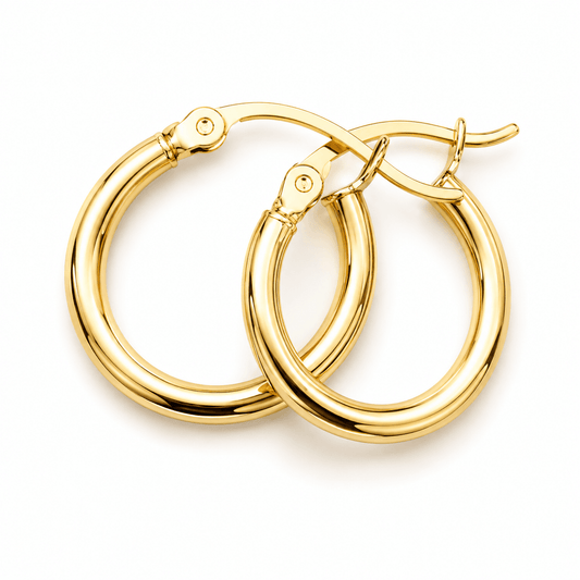 14K Yellow Gold Huggie Earrings