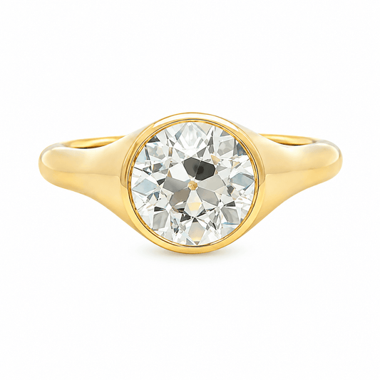 2.06 CTW Round Old Mine Cut Lab-Grown Diamond Engagement Ring