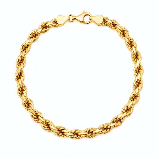 Men's 14K Yellow Gold Rope Bracelet